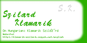 szilard klamarik business card